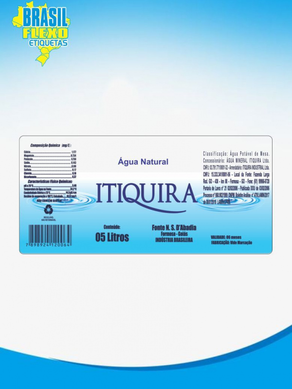 Rótulos de Água